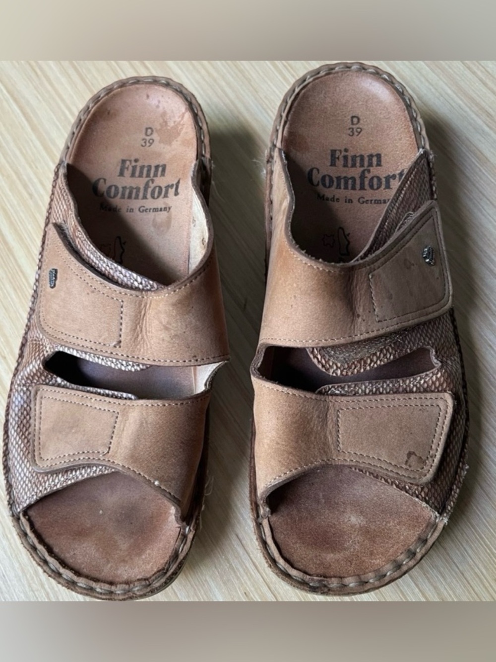 Finn Comfort Jamaika Leather Slip On Sandals 39 D or 8.5